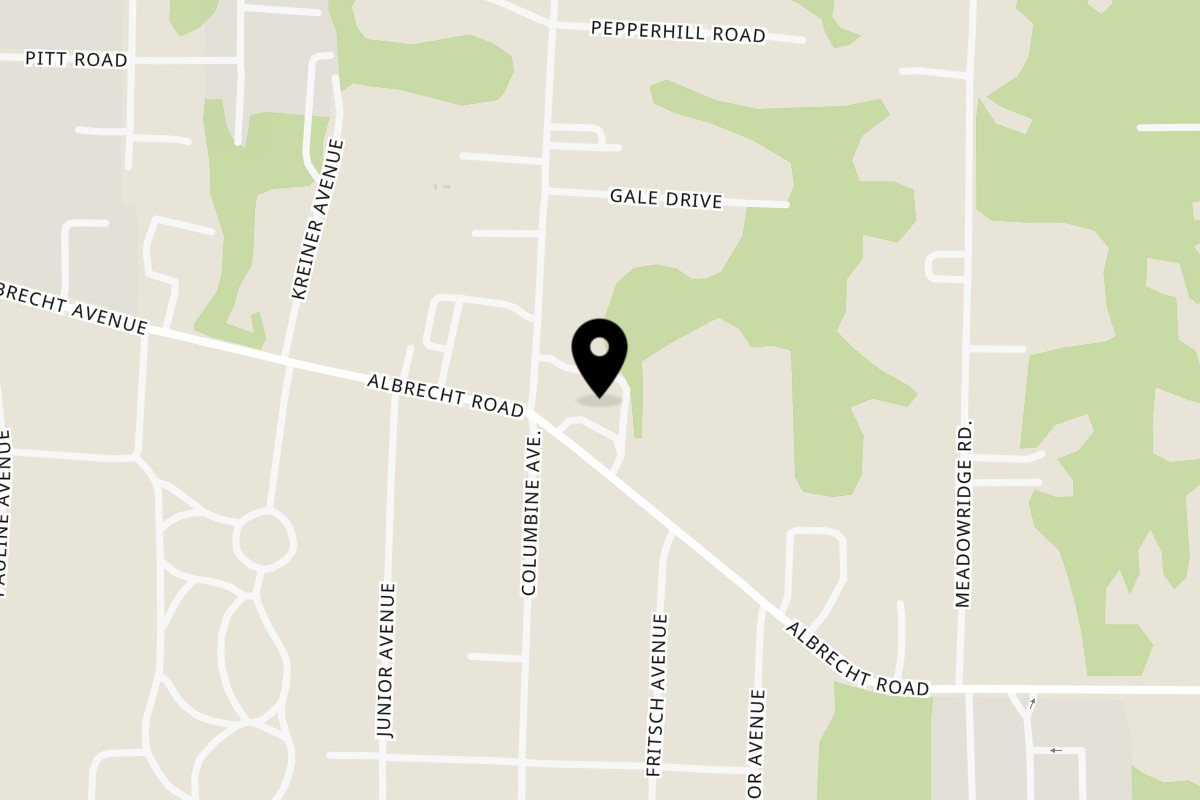 Map showing the location of San Marino Italian Restaurant on 3071 Albrecht Avenue in Akron